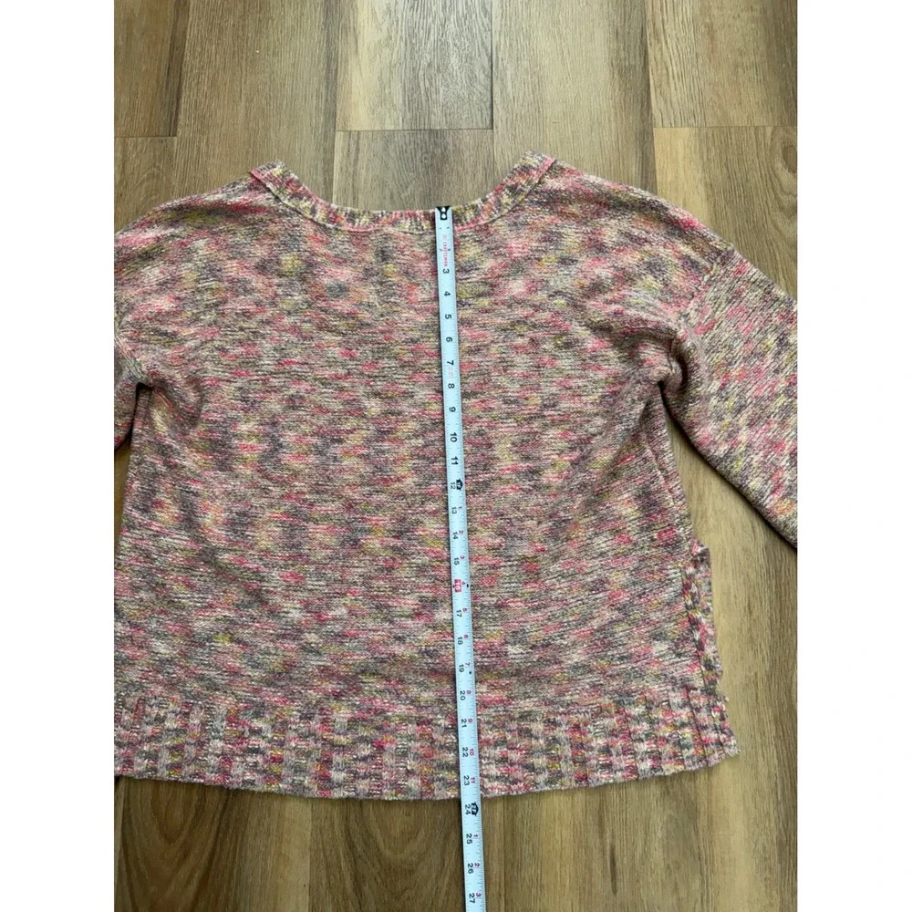 Anthropologie Pilcro Space Dye V-Neck Knit Sweater Pink wool blend Medium boho